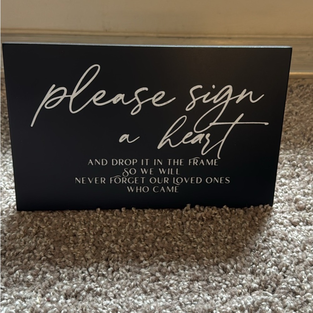 Black and White Sign for Guest Book
